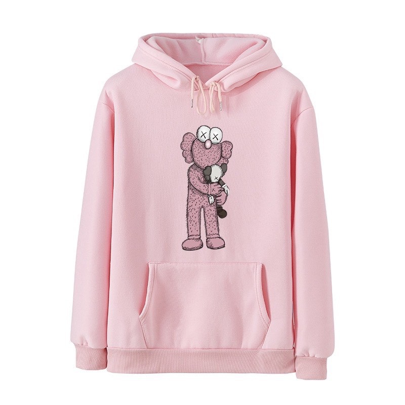 Áo Hoodie Nam Nữ Nỉ Bông KAWS Hồng Unisex