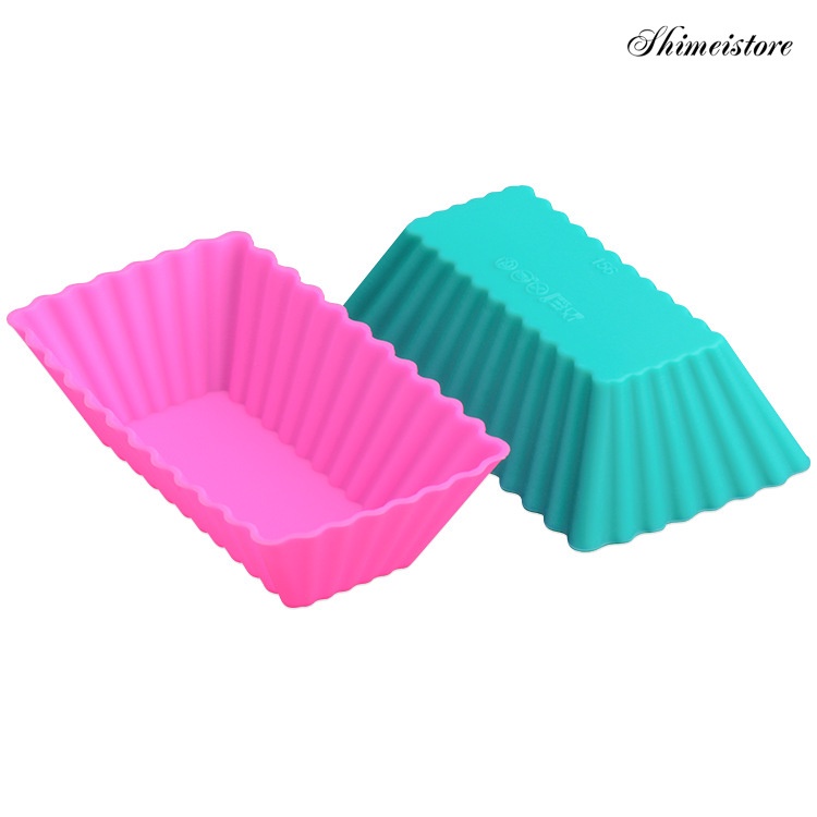 [BG5] 12 Cốc Làm Bánh Thạch Bằng Silicone Hình Chữ Nhật Có Thể Phân Hủy