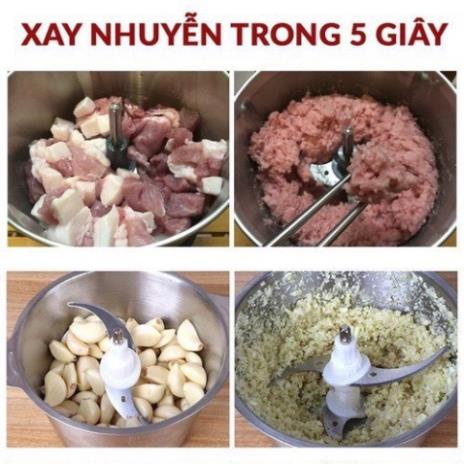 Máy xay thịt cối inox 304 4 lưỡi đa năng công suất 2500w, máy xay bear mini cầm tay siêu khỏe dễ dàng sử dụng  A29