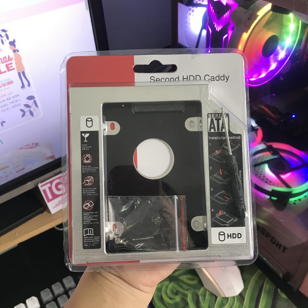 [Siêu rẻ vô địch ] Caddy Bay SSD 12.7mm / 9.5mm- Khay đựng Ổ Cứng Thứ 2 cho Laptop | BigBuy360 - bigbuy360.vn