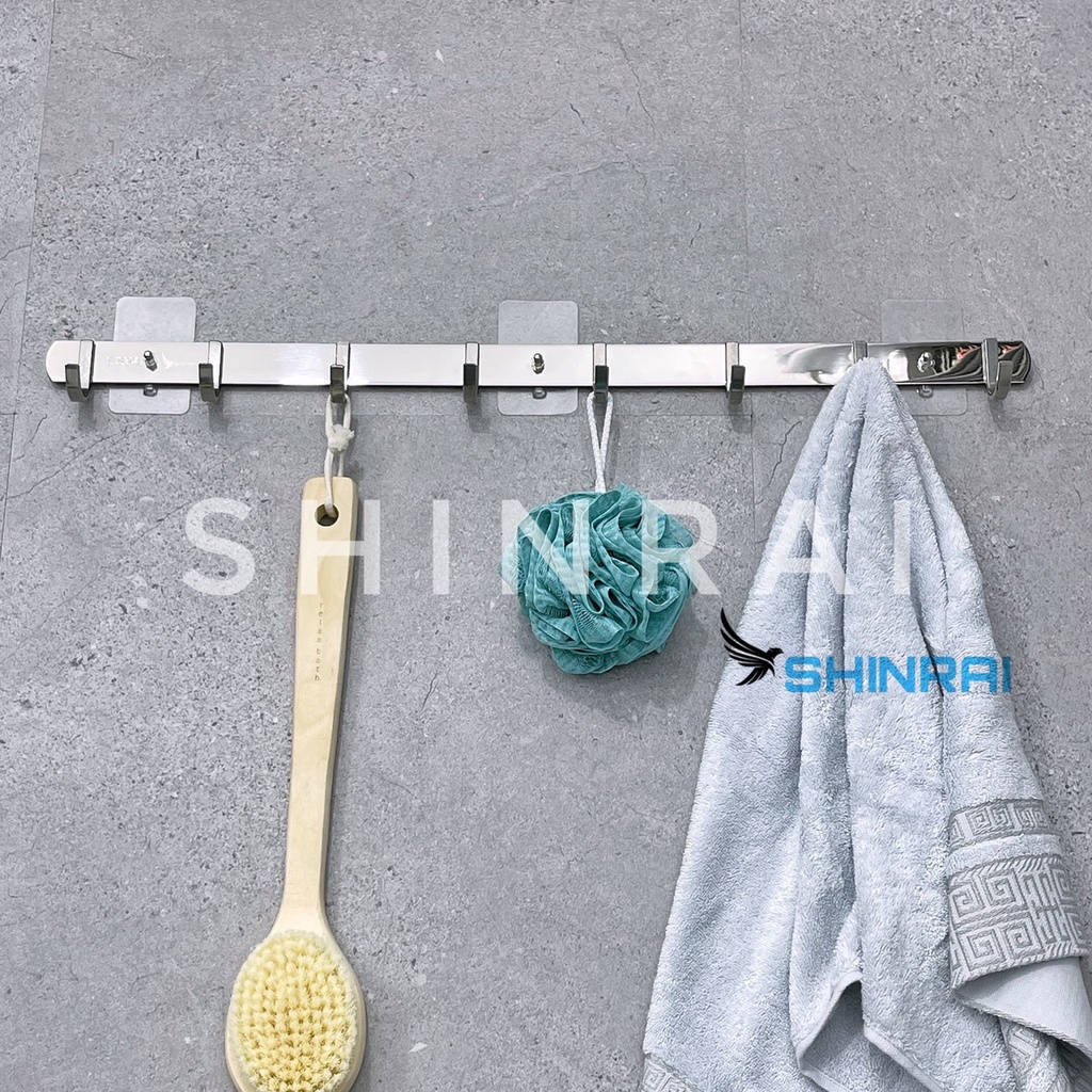 ( SHINRAI ) Móc Treo Đồ Sau Cửa , Bếp , Móc Treo Quần Áo Nhà Tắm INOX SUS304 MD08 SHINRAI