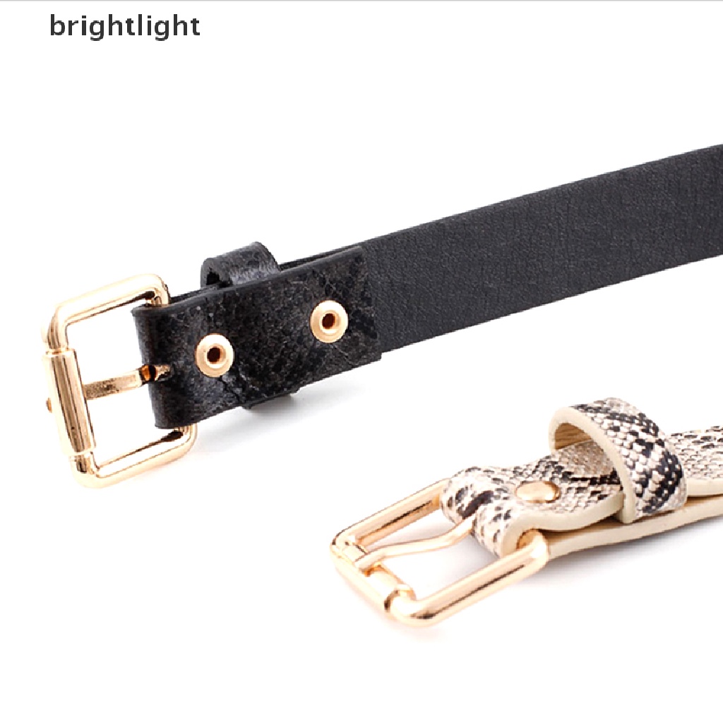 (brightlight) Ladies Women Dress Thin Waist Belt  Snake Skin Leather  Belt [HOT SALE]