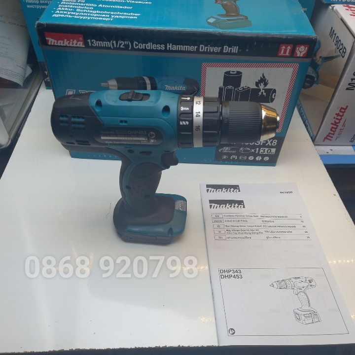 Máy khoan búa dùng pin 18V Makita DHP453Z (không pin và sạc)