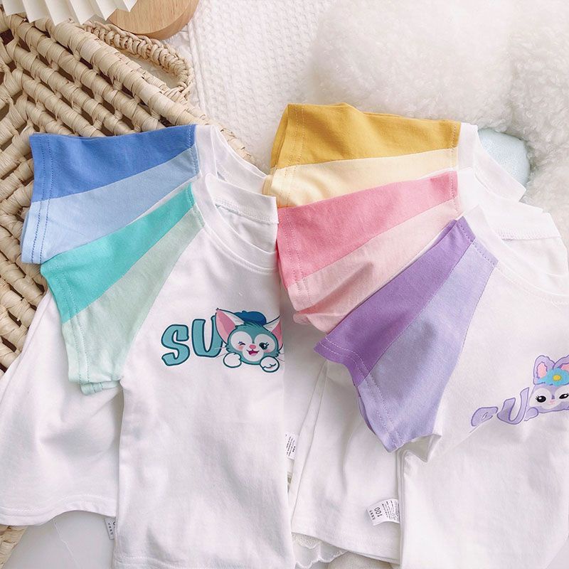 Áo Thun Tay Ngắn Cổ Tròn Thời Trang Mùa Hè Sành Điệu Cho Bé