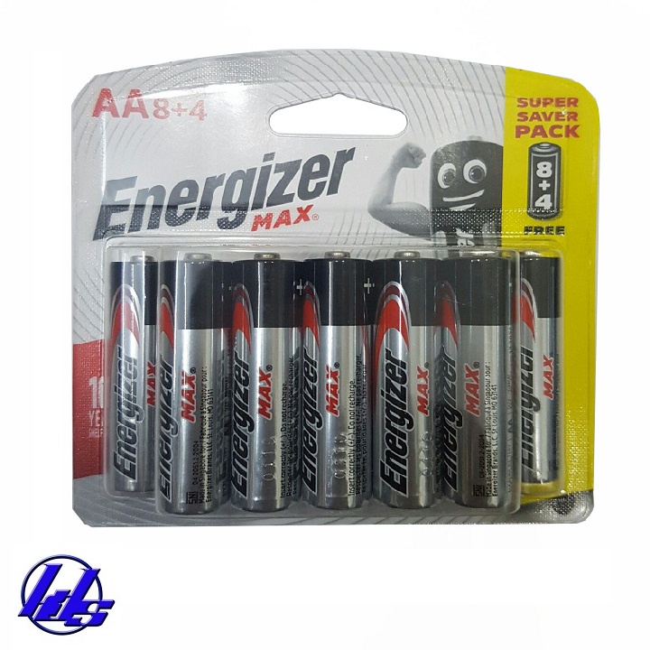 Pin AA Energizer E91 BP8+4 - Vỉ 12 viên