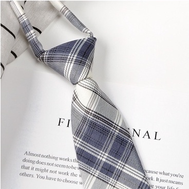 Caravat nữ sọc kẻ thắt sẵn bản nhỏ 7cm điều chỉnh dây buộc cổ CRV002