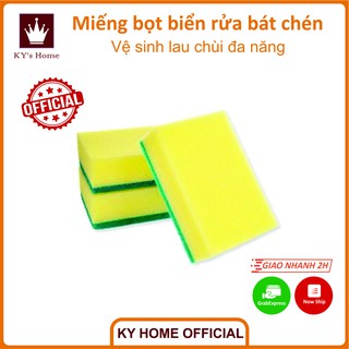 Miếng bọt biển rửa bát chén đĩa nhà bếp chất lượng cao tiện dụng 10x7x3 cm [có sẵn]
