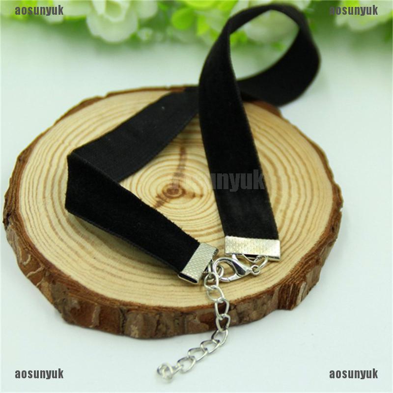 HANDMADE Vòng Cổ Choker Nhung Màu Đen Phong Cách Gothic