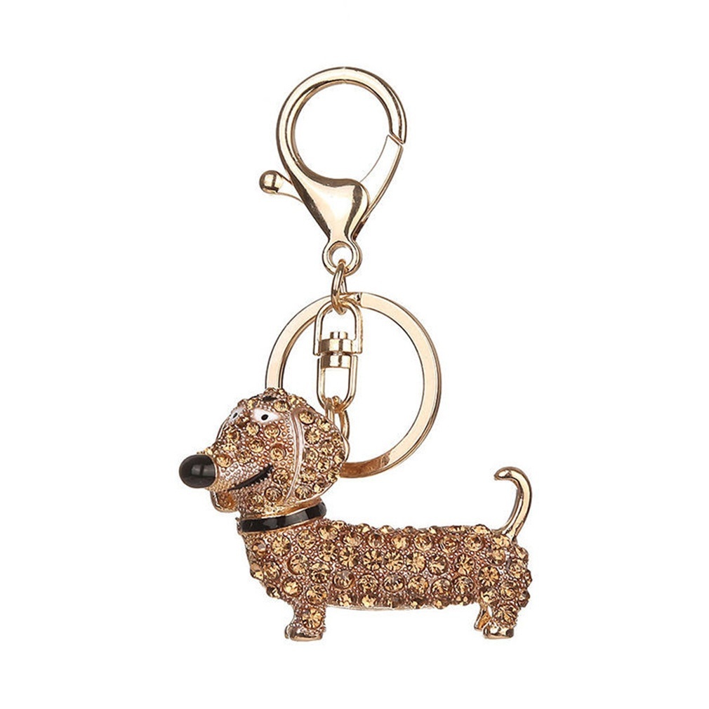 Móc Khóa Hình Chó Dachshund Đính Pha Lê
