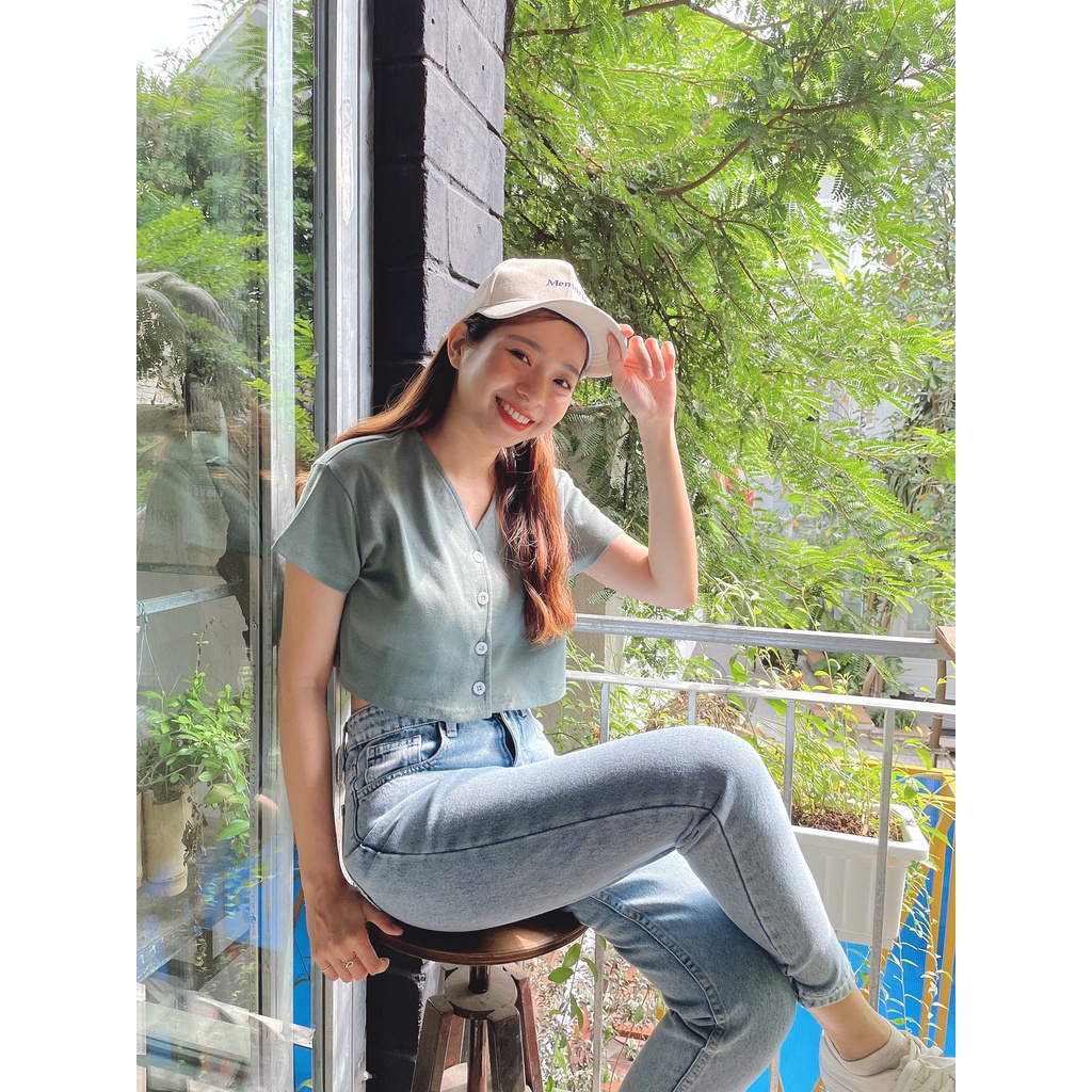 Quần Baggy Jeans Nữ Lưng Cao Màu Xanh Sáng LDB-101