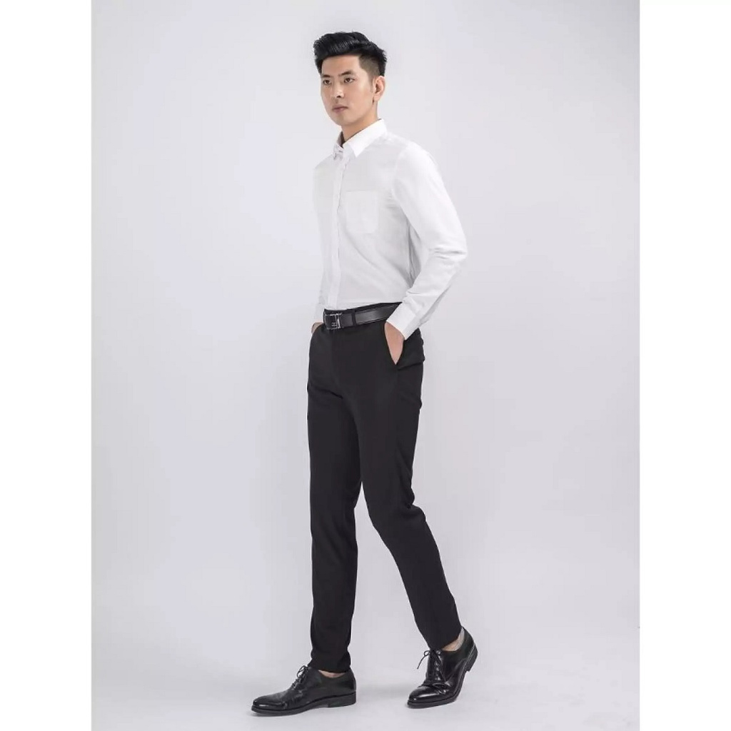 Áo Sơ Mi Nam Tay Dài Aristino ALS18107 Màu Trắng Kiểu Dáng Regular Fit Chất Liệu Sợi Sồi