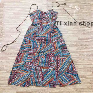 [HÀNG THIẾT KẾ] Maxi thổ cẩm đan lưng (có ảnh thật)
