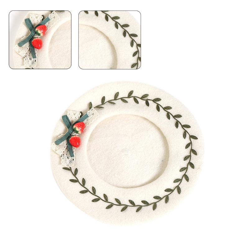 Mũ Nồi Họa Tiết Lá Dâu Tây Dễ Thương Thời Trang Cho Nữ