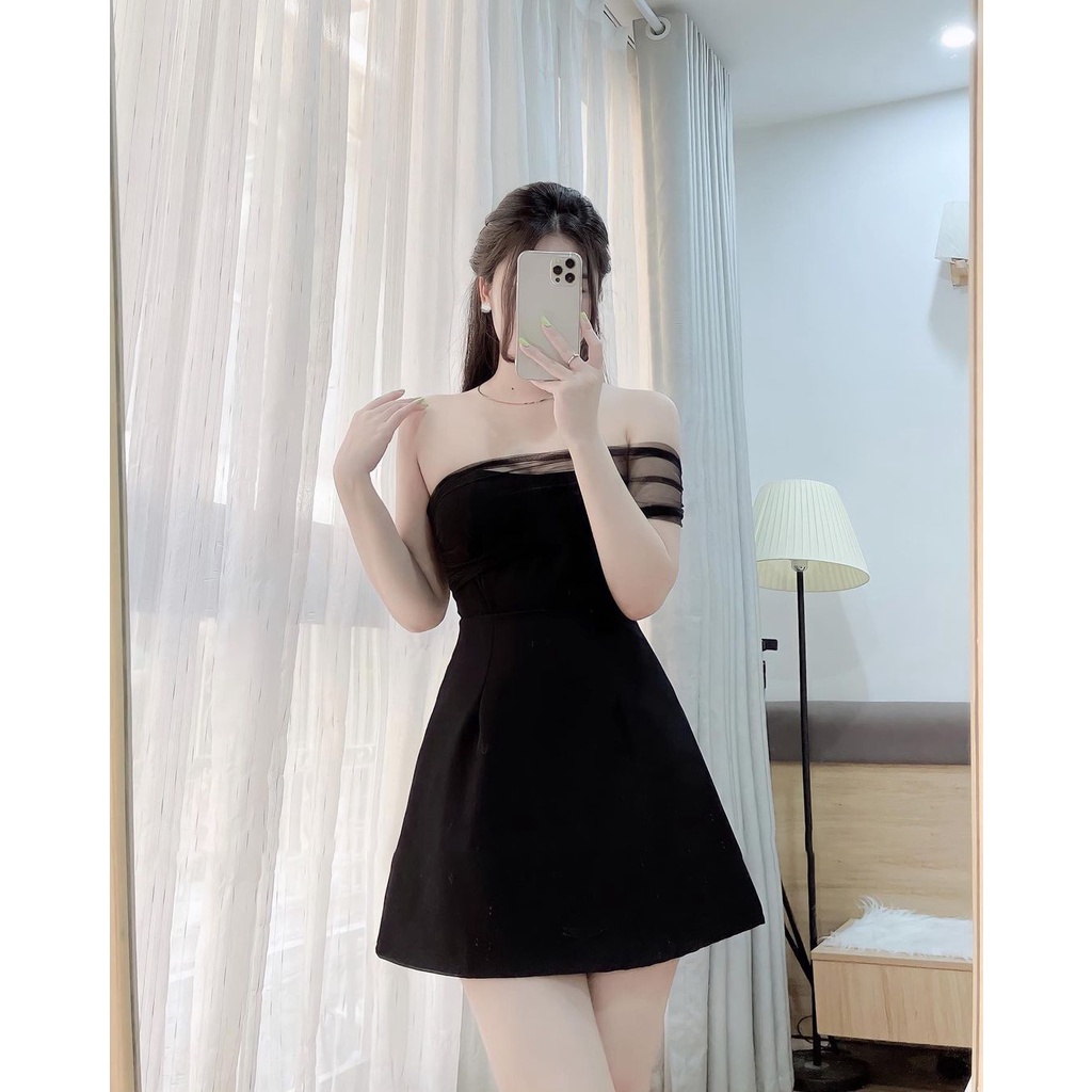 Váy Cúp Ngực Cách Điệu Ren Chất Liệu Tuyết Mưa