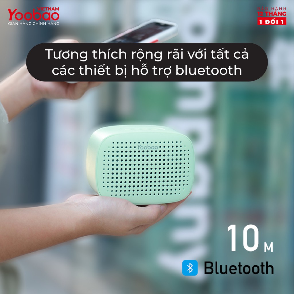 Loa bluetooth 5.0 mini Yoobao M2 hỗ trợ TWS, công suất 3W, pin 12 giờ - Hàng Chính Hãng