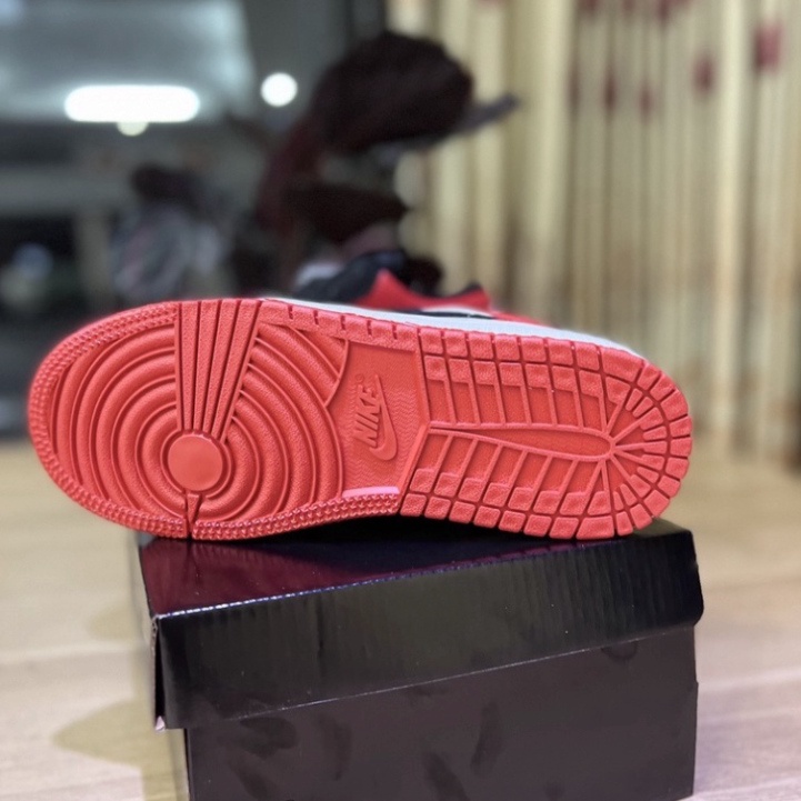 Giày Jordan Đỏ Đen Cổ Thấp Nam Nữ, Giày Sneaker JD1 Đỏ Đen  Thời Trang Cao Cấp Hottrend 2023