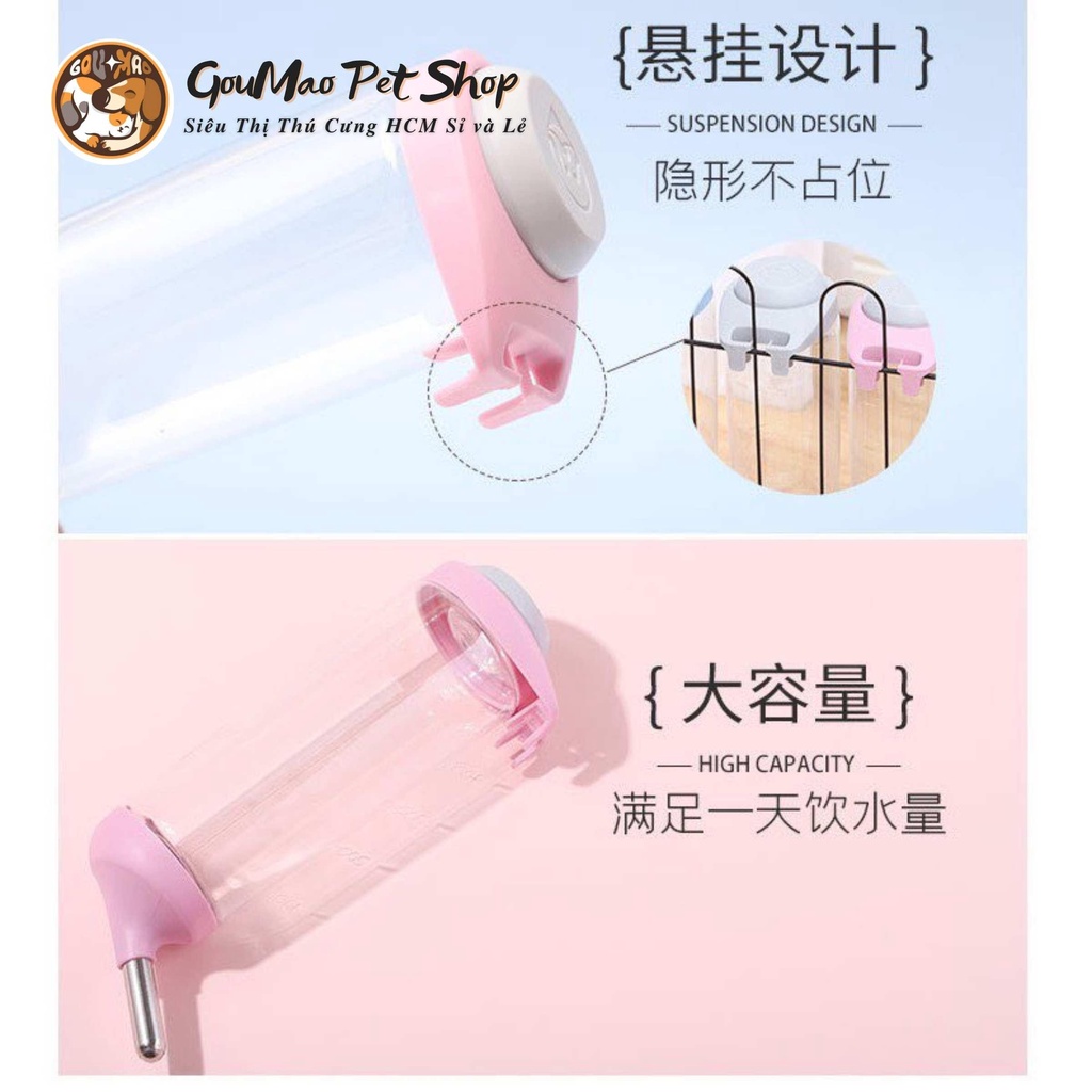 Bình uống nước treo lồng cao cấp cho chó mèo - Goumao Pet