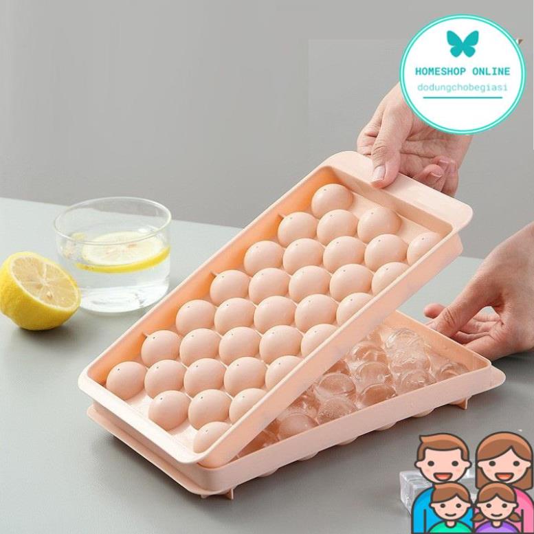 Khay Làm Đá Tròn Tủ Lạnh - Khuôn Làm Thạch Bi 33 Viên Giá Sỉ Dodungchobegiasi HomeShop Online