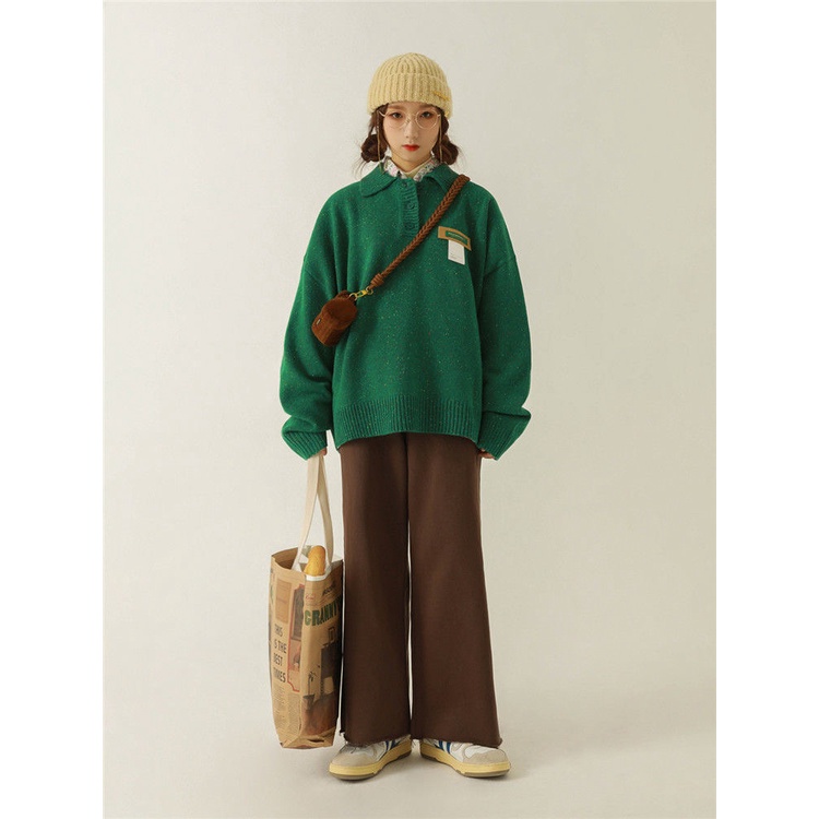 Áo Sweater Len Polo Unisex Retro Maison Prince