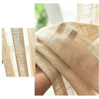 Rèm Khoen Lỗ, Khoen Ri Đô, Rèm Dán voan xô vàng nâu nhiều kích thước