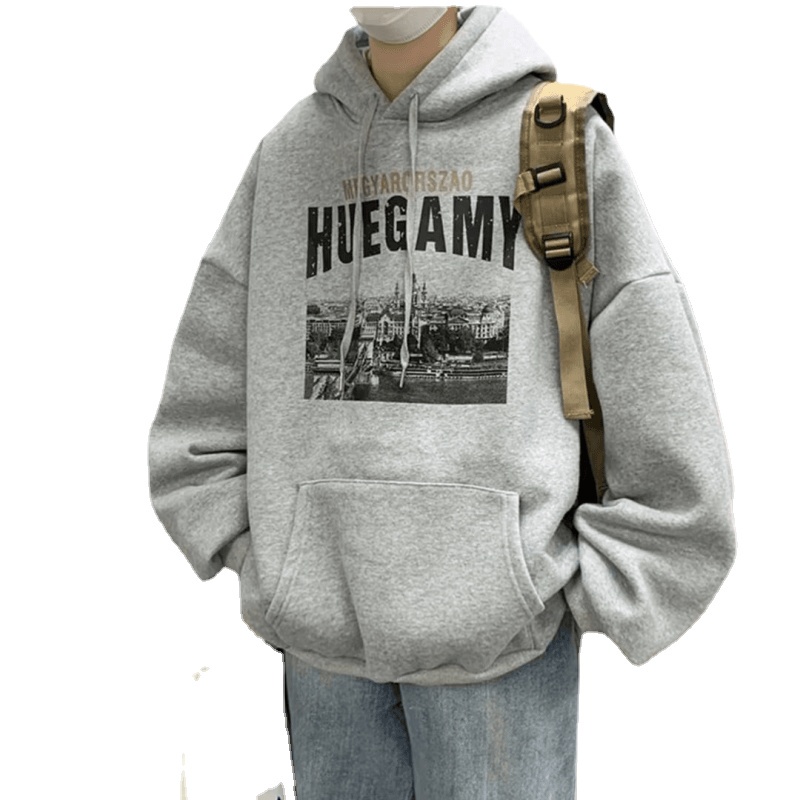 Áo hoodie Dáng Rộng Có In Chữ Thời Trang Phong Cách Hàn Quốc Cho Nam
