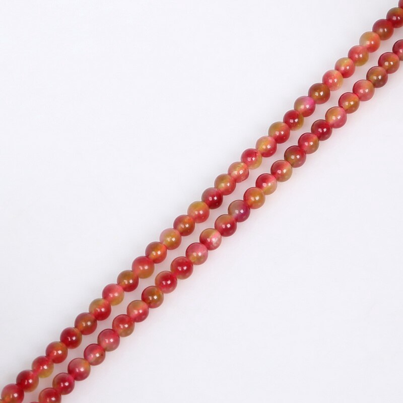 Chuỗi hạt đá tự nhiên 4-12mm màu dưa hấu lỗ xỏ lớn dành cho làm trang sức