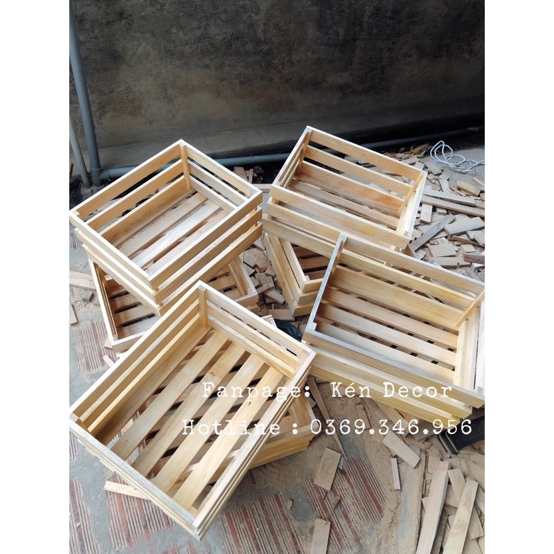 Thùng pallet gỗ quế thơm trang trí nhà cửa, cửa hàng