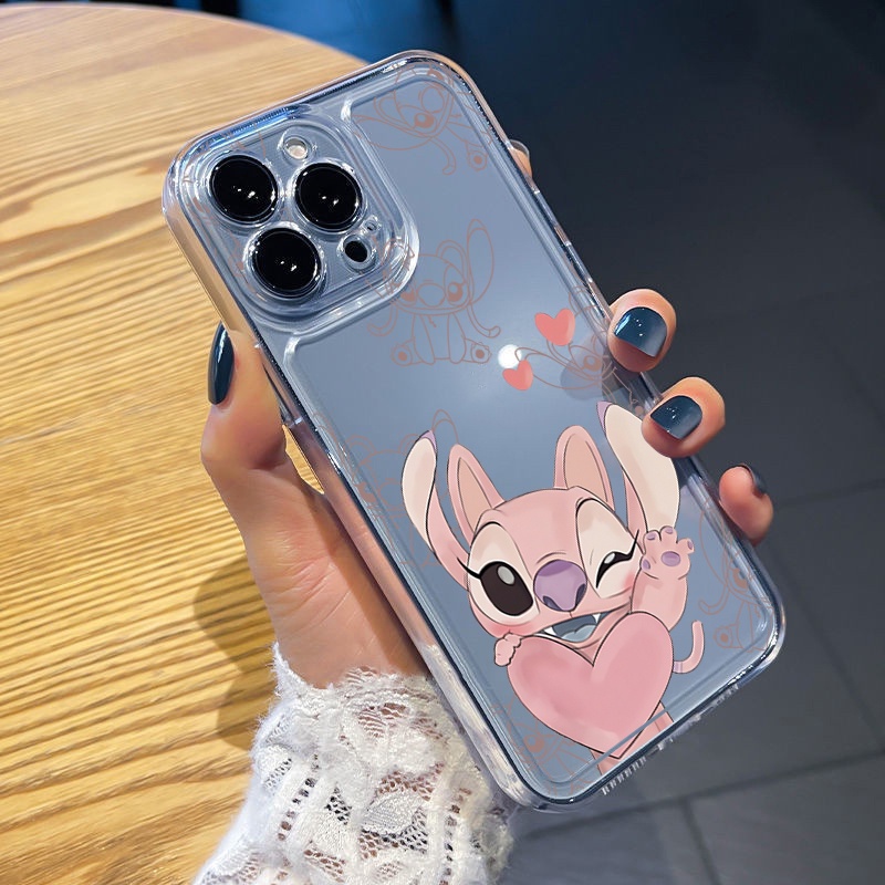 Ốp Điện Thoại TPU Gel Hình Stitch Viền Vuông Màu Trong Suốt iPhone 13 Pro Max 14 12 iPhone 11 XR 8 7 SE 2022