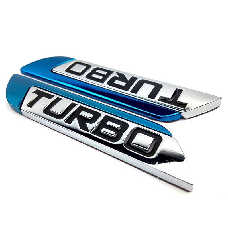 Miếng Dán Logo Turbo 3d Bằng Kim Loại Trang Trí Xe Hơi