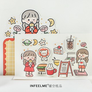 Sticker (hình dán) gói happy time trang trí sổ, album, bullet journal, lưu bút, nhật ký