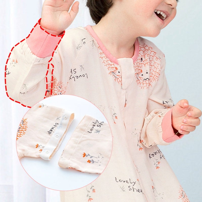 Túi Ngủ Mỏng Mùa Hè Có Tay Áo Rời Và Khóa Kéo Kép Thoáng Khí Cho Bé