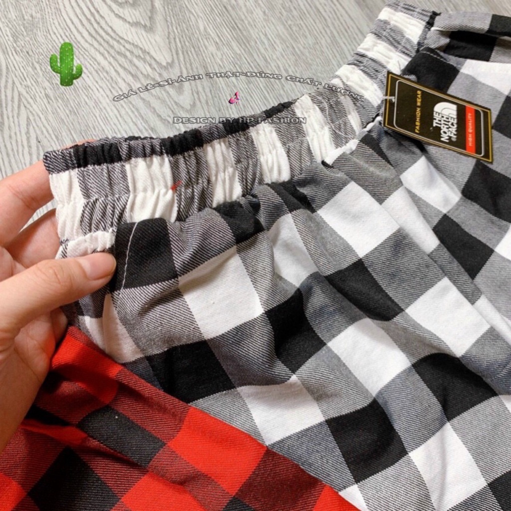 Quần short đùi nữ ngắn thể thao lưng thun vải caro dệt có túi mẫu mới 2022 - mới