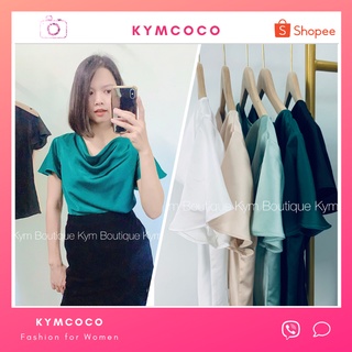[Có size lớn] Áo lụa sơ mi áo kiểu cổ đổ nữ size lớn KYMCOCO SM03
