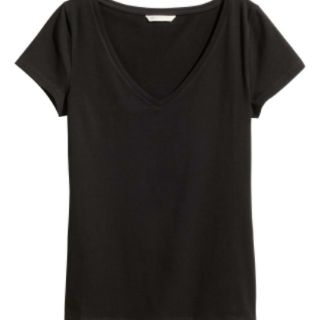 Áo thun trơn cổ tim #hm basic