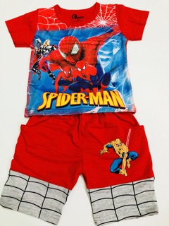 Bộ thun Spider Man - màu đỏ ( size 1-8)