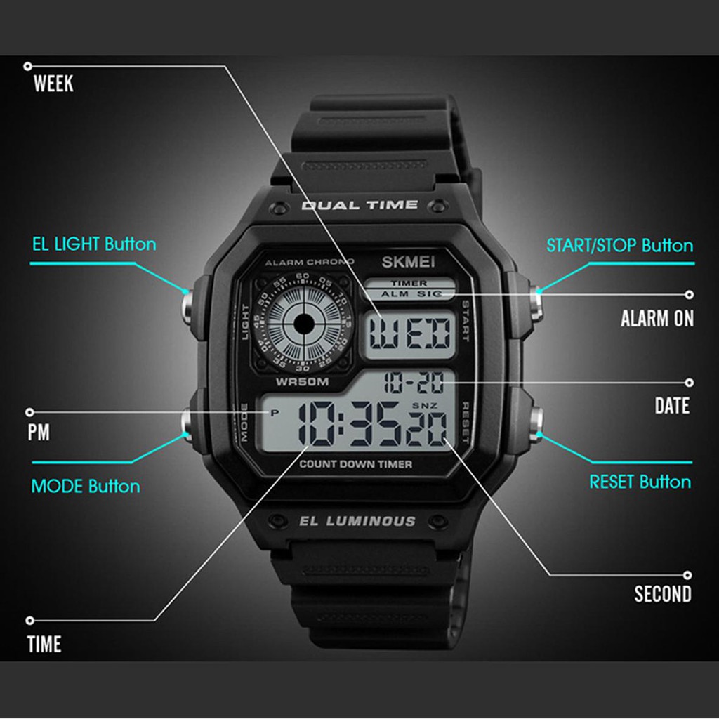 ĐỒNG HỒ ĐIỆN TỬ SKMEI 1299 CAO CẤP, giành cho cả nam và nữ | BigBuy360 - bigbuy360.vn