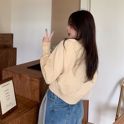 Xiaozhainv  Áo len hai dây họa tiết sọc caro phong cách retro Hàn Quốc cho nữ