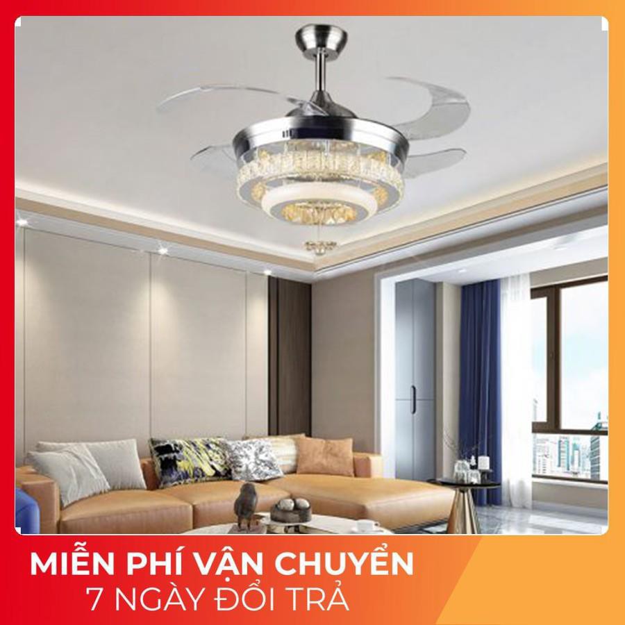 Quạt trần đèn dấu cánh, quạt cánh cụp cánh xòe phale 3 chế độ sáng,điều khiển từ xa