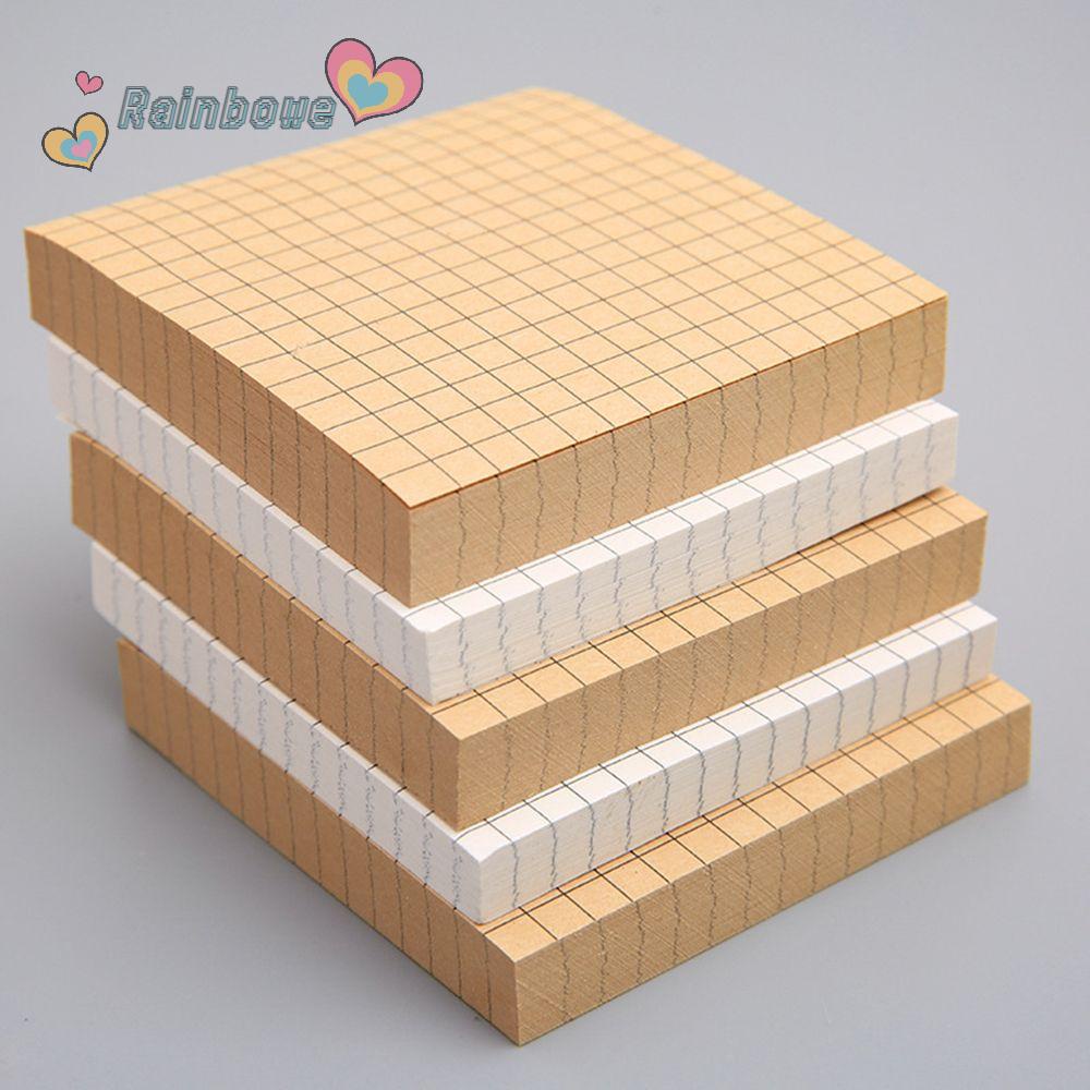 RAINBOW 80 Sheets Office Memo Pad School Stickers Sticky Notes Reminder Self-adhesive Bookmark Planner Stationery Simple Notepad