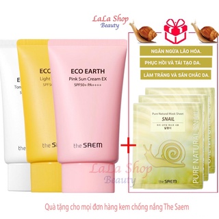 Kem Chống Nắng THE SAEM ECO EARTH POWER PINK SUN CREAM SPF 50+ PA++++