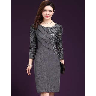 Đầm ôm công sở trung niên phối ren sang trọng - DCS331
