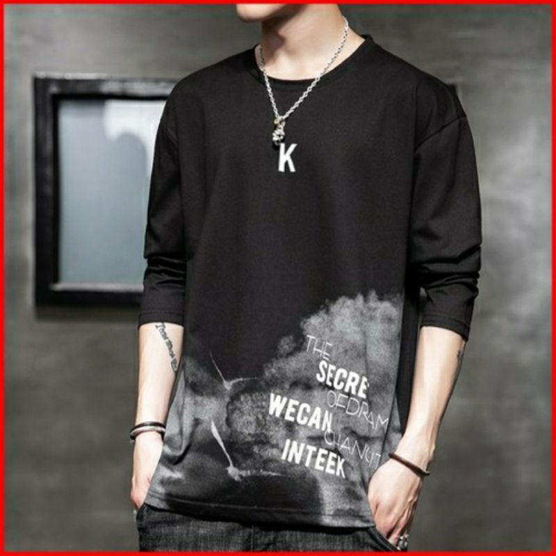 Áo thun nam tay dài TN55 K form hàn họa tiết đẹp | BigBuy360 - bigbuy360.vn