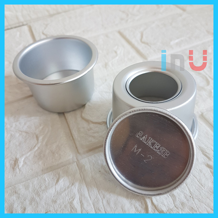 HCM - Khuôn nhôm M2 5.5cm nguyên khối tròn đế rời làm bánh gato, bông lan