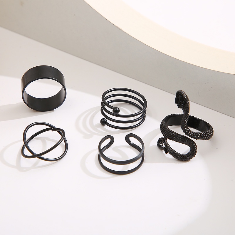 Bộ Nhẫn Đeo Khớp Ngón Tay Hợp Kim Hình Rắn Cá Tính Thời Trang Unisex