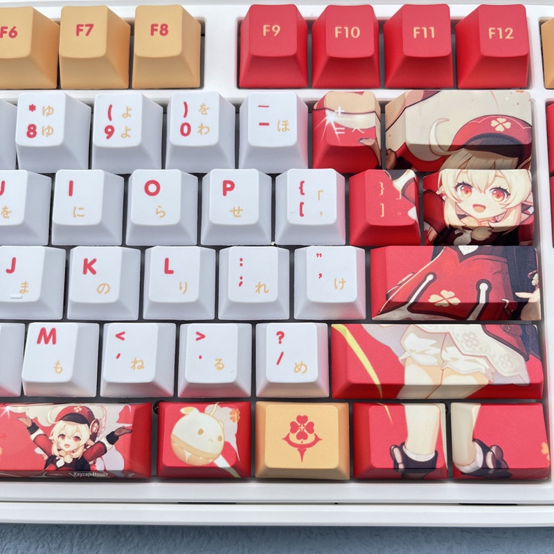 Klee Keycap Genshin Impact Keycap Cherry Profile PBT Dye Thăng hoa Bàn phím cơ Keycap Anime Keycap 128 Phím