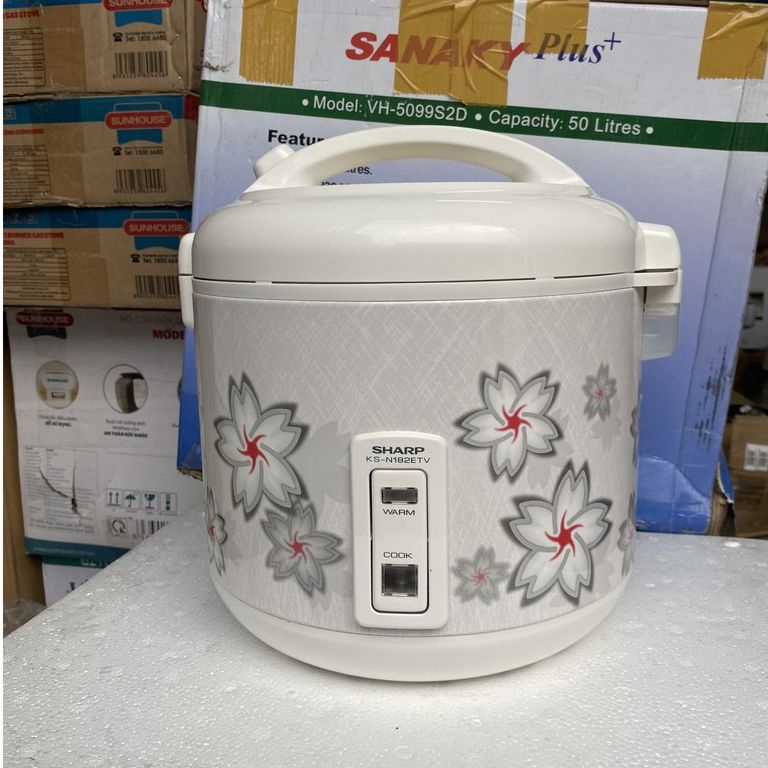 Nồi cơm điện Sharp 1.8 lít KS-N182ETV- Mới 100% -SX Thailan-Dùng cho 4-6 người ăn