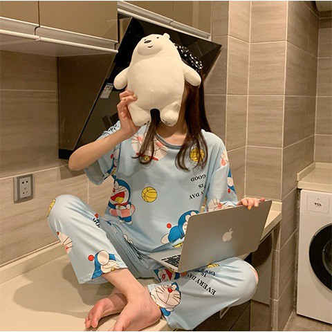 Set đồ ngủ ulzzang Doremon DN084 (có ảnh thật)