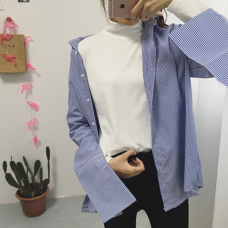 Áo sơ mi nữ Áo sơ mi sọc ngang Áo cotton chất lượng cao Giao hàng nhanh | BigBuy360 - bigbuy360.vn