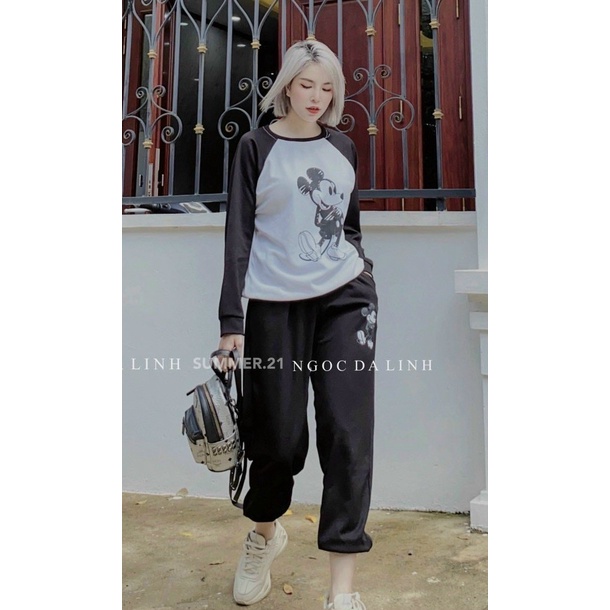 (MẪU MỚI) SÉT BỘ NỈ CHUỘT MIKI NĂNG ĐỘNG CHỐNG NẮNG ĐI CHƠI KHÔNG NGẠI NẮNG NÓNG PU HHP FASHION