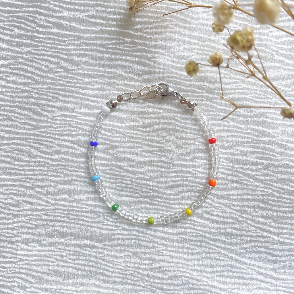 Vòng tay handmade/bracelet hạt 3mm mix bảng màu